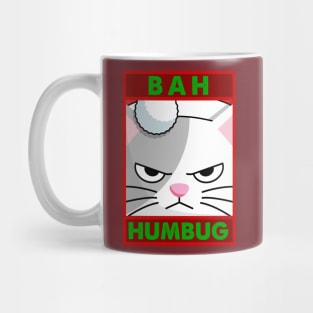 Cute Grouchy "Bah Humbug" Cat Mug